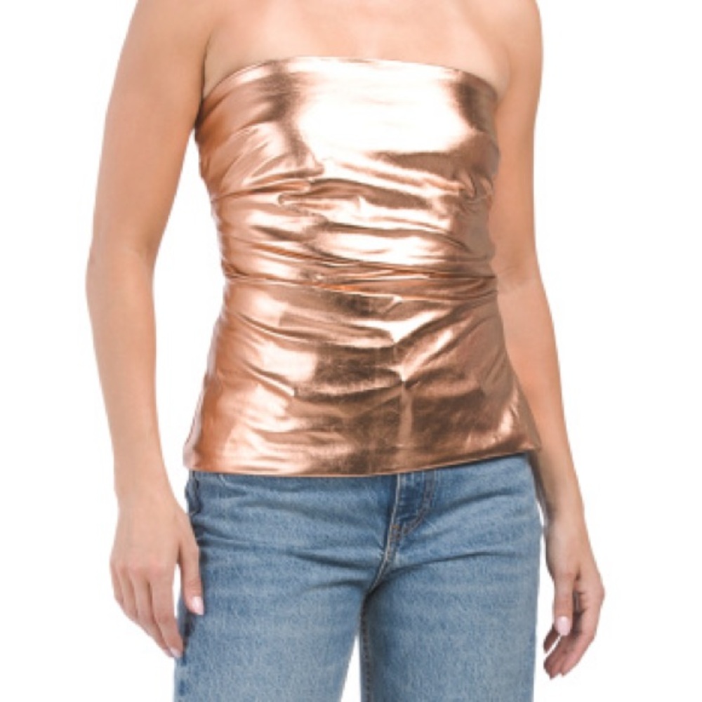Zara Bronze Strapless Top NWT